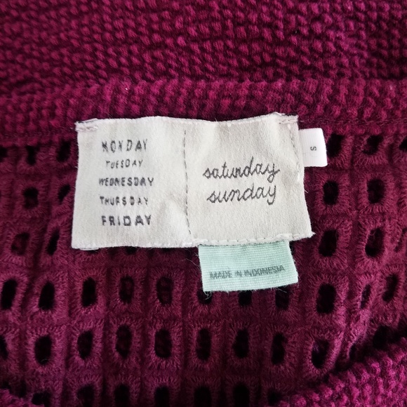 Anthro Saturday Sunday crop tassel top wine Small - Picture 6 of 8